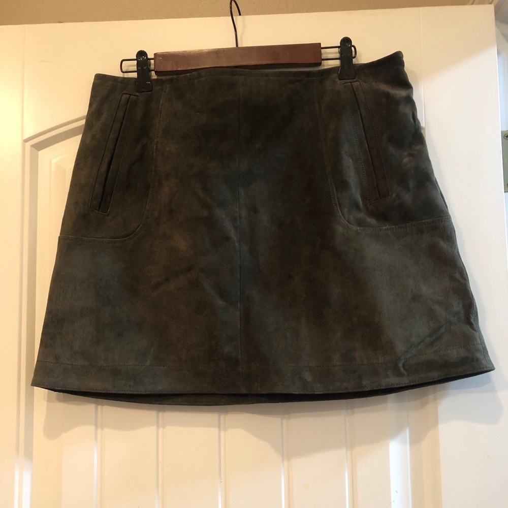 Dark Green Suede Mini Skirt Never Worn